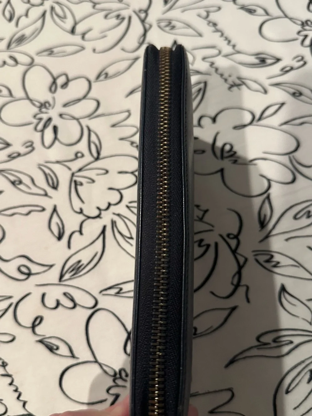 Dunhill Leather Zip Wallet - Navy Blue